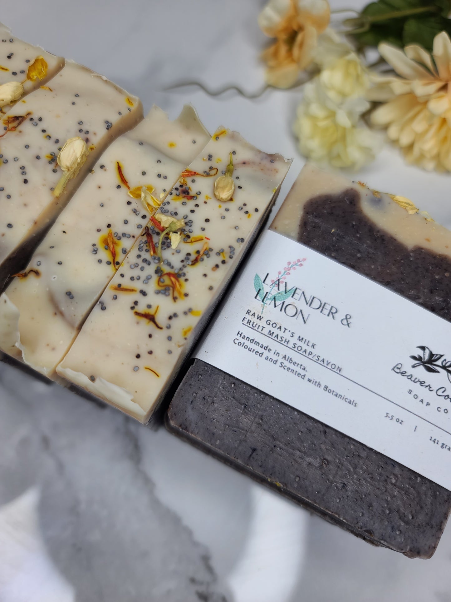 Lavender & Lemon Raw Goat's Milk Soap - Fruit Mash!