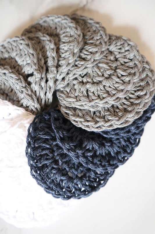 Crocheted Cotton Face Scrubbies - Large
