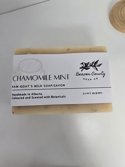 Chamomile Mint Tea Raw Goat's Milk Soap