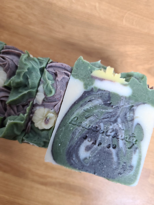 Lavender & Peppermint Raw Goat's Milk Soap